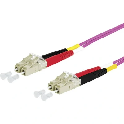 Afbeelding van Metz Connect 151S1JOJO10E Glasvezel Optische vezel Aansluitkabel [2x LC stekker 2x stekker] 50/125 µ Multimode OM4 1.00 m
