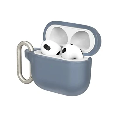 Afbeelding van RHINOSHIELD Beschermhoes met karabijnhaak, compatibel Apple [AirPods 3], militaire bescherming, schokbestendig, krasbestendig, draadloos opladen, [zilvergrijs, standaard set]