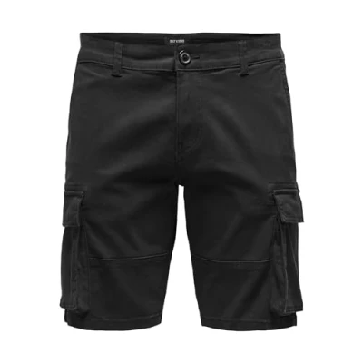 Afbeelding van ONLY &amp; SONS ONSCAM STAGE CARGO SHORTS 6689 LIFE NOOS Heren Broek Black