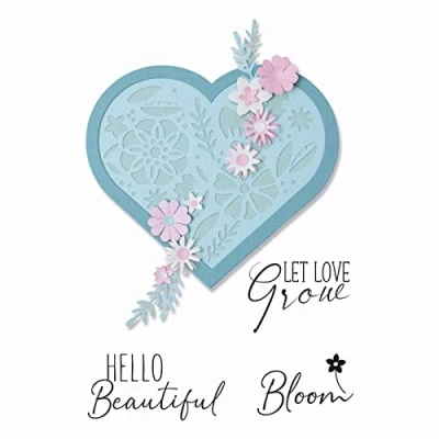 Afbeelding van Sizzix Framelits Dies w/Stamps Blooming Heart 665652 Olivia Rose (04 22)