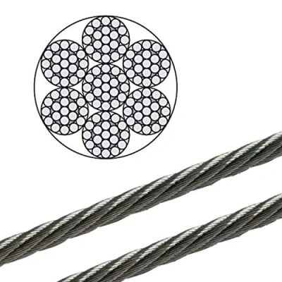 Afbeelding van Draadkabel roestvrij staal 60m 4,0mm 7x19 staalkabel V4A