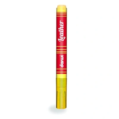 Afbeelding van DARWI Leerverf, marker, kant, 2 mm, 6 ml, donkergeel