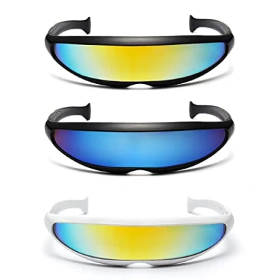 Afbeelding van PFLYPF 3 paar futuristische ruimtebril, buitenaardse bril, grappige zonnebril, feestbril, cosplay accessoireset