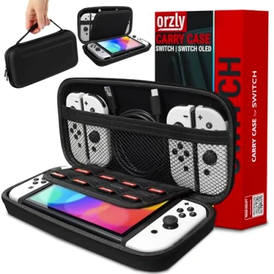 Image de Orzly Étui de transport compatible avec Nintendo Switch et nouvelle console OLED voyage portable protection noir