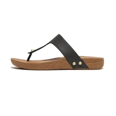 Afbeelding van Fitflop Teensandalen, Dames, Maat: 39, Black Leer