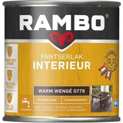 Afbeelding van Rambo Interieur Lak Transparant Zijdeglans Warm Wenge 0776 0,75 liter