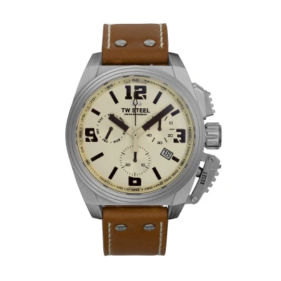 Afbeelding van TW Steel TW1110 Canteen Swiss Movement Chrono Bruin Leer 46mm