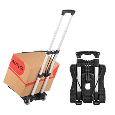 Afbeelding van Hivexagon Opvouwbare bagagewagen, compacte, lichte en duurzame aluminiumlegering reiskoffer. 40kg Unterstützt Gewicht