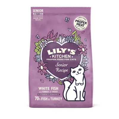 Afbeelding van Lily&#039;s Kitchen Cat Senior Fish / Turkey Recipe 800 GR