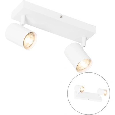 Afbeelding van QAZQA Moderne plafondlamp wit 2 lichts verstelbaar rechthoekig