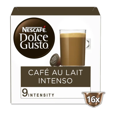 Afbeelding van 20% korting met code 3 stuks Dolce Gusto Cafe Au Lait Intenso 16 DG cups 480 g