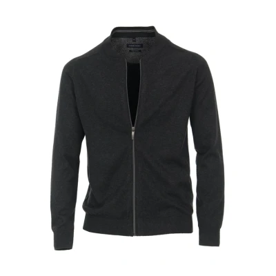Afbeelding van Casa Moda Vest Zip Donkergrijs maat 4XL Heren met Regular fit Pasvorm Katoen Suitable Herenkleding