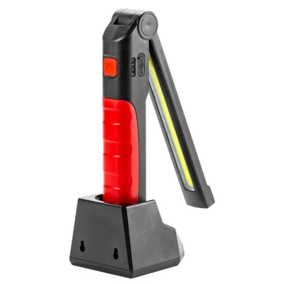 Afbeelding van AMiO Magnetische Werklamp Inspectie Auto Zaklamp met Draadloze Lader Rood Zwart