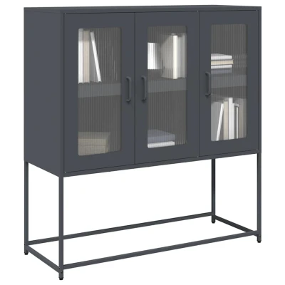 Afbeelding van vidaXL Dressoir 100,5x39x107 cm koudgewalst staal antracietkleurig