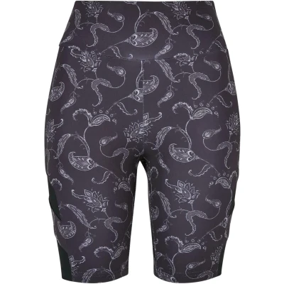 Afbeelding van Urban Classics HIGH Waist AOP Cycle Shorts, Dames, Maat: Large, Blackpaisley