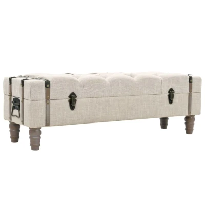Afbeelding van Opslagbank 111x34x37 cm massief hout en staal