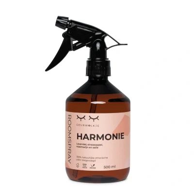 Afbeelding van Harmonie natuurlijke Roomspray 500ml met etherische olie Geurwolkje® blend