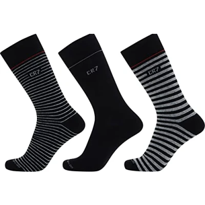 Afbeelding van CR7 giftbox 3P sokken stripe II blauw 40 46