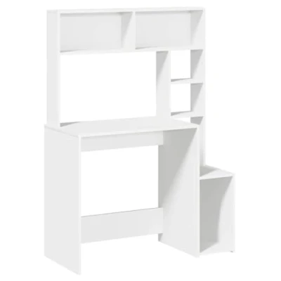Afbeelding van vidaXL Bureau met schappen 100x45x140 cm bewerkt hout wit