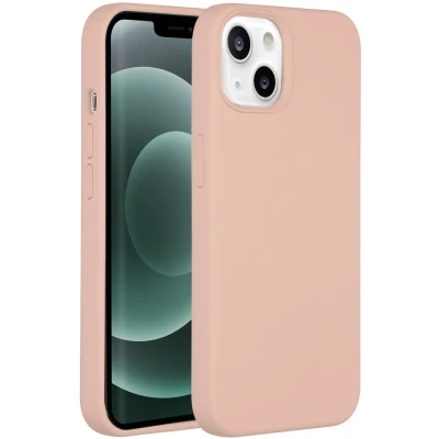 Afbeelding van Accezz Hoesje Geschikt voor iPhone 13 Mini Siliconen Liquid Silicone Backcover Roze