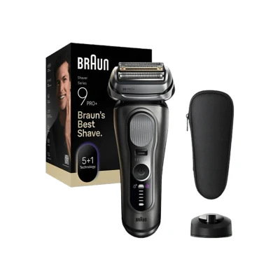 Afbeelding van Braun Series 9 PRO+ 9615s rasoir électrique pour homme, lames de précision ultra fines 5+1, avec batterie 60 min, support charge, humide et sec, fabriqué en Allemagne, 9615s, graphite