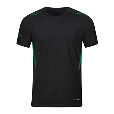 Afbeelding van T shirt Challenge Zwart gemeleerd/sportgroen / L