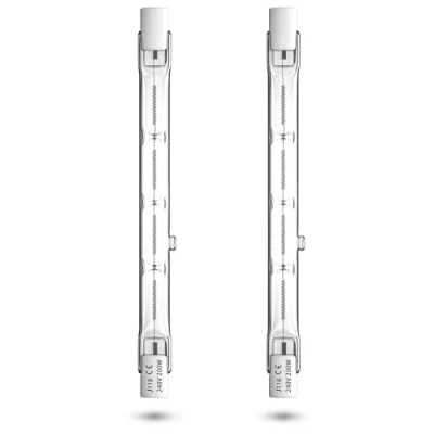 Afbeelding van CucuGo 200 W R7s 118 mm halogeenlamp, lineair, J118, dimbaar, 3900 lm, warmwit, 2800 K, potlood voor verlichting van huis, werk, veiligheid, staande lamp enz (2 stuks)