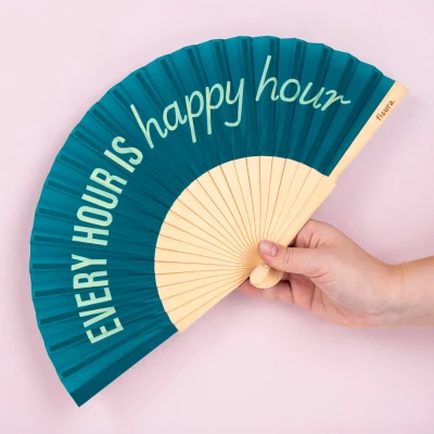 Afbeelding van Fisura Happy Hour, groene standaard waaier voor dames, groen, één maat, Eén maat