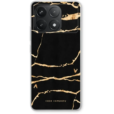 Afbeelding van Case Company® hoesje geschikt voor Xiaomi Poco F6 Pro Gouden marmer Soft Cover Telefoonhoesje Bescherming aan alle Kanten en Schermrand