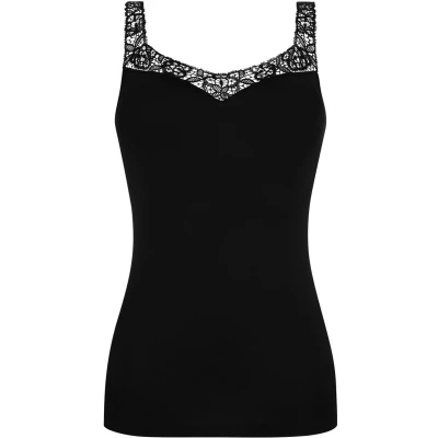 Afbeelding van Mey dames Emotion Elegance singlet met details van kant in de kleur Zwart, maat: 38