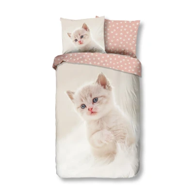 Afbeelding van Kinderdekbedovertrek Catty Dekbedovertrek 200x140 cm Roze Dessin: Dieren Good Morning Dekbed Discounter.nl