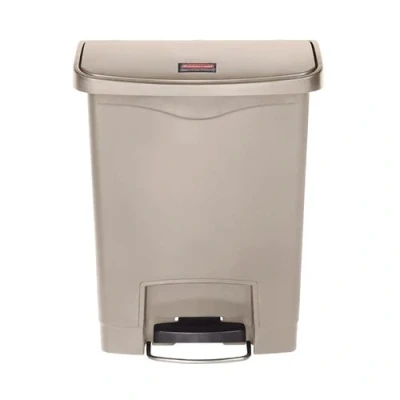 Image de Poubelle à Pédale Frontale Slim Jim Beige 30L Rubbermaid Polyéthylène30 425x271x536mm