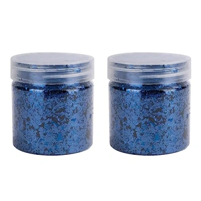 Afbeelding van Ideen mit Herz Metalen bladvlokken bladgoud om te knutselen 2 dozen van elk 3 g (blauw)
