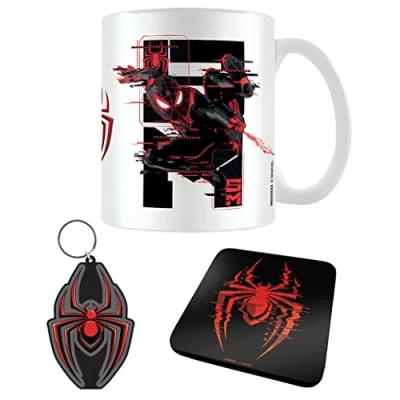 Afbeelding van Marvel Spider Man: Miles Morales Geschenkset Web Glitch Mok, Onderzetter en Sleutelhanger
