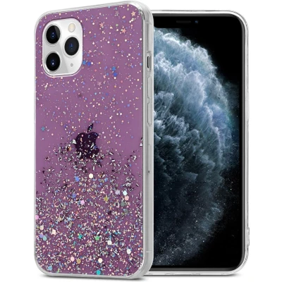 Afbeelding van Cadorabo Hoesje geschikt voor Apple iPhone 11 in Paars met Glitter Beschermhoes van flexibel TPU silicone fonkelende glitters Case Cover Etui