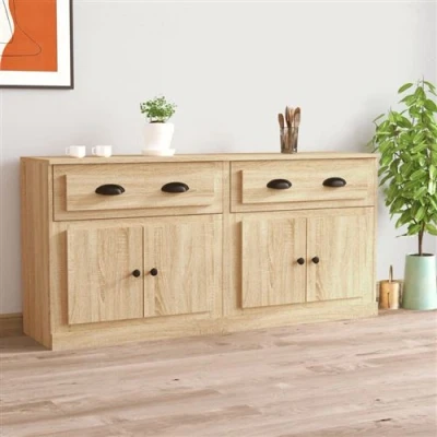 Afbeelding van vidaXL Dressoirs 2 st bewerkt hout sonoma eikenkleurig