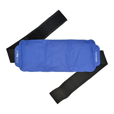 Afbeelding van Navaris herbruikbaar hot cold pack Gelkompres voor warm of koud gebruik 33x14,5x1,5 cm met bevestigingsriem Als coolpack warmtekompres