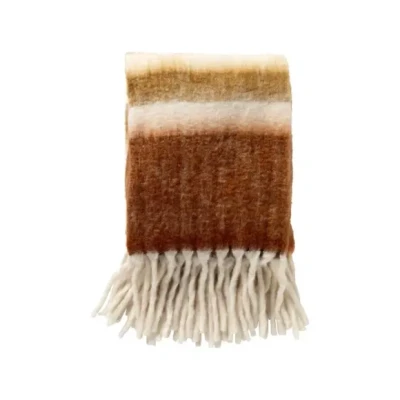 Afbeelding van Dutch Decor LENARD Plaid 130x170 cm Deken met wol en flosjes superzacht Potters Clay oranje