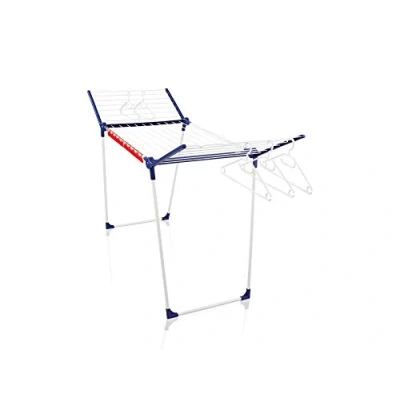 Image de Leifheit séchoir sur pied Pegasus 200 Solid, étendoir à linge pliable pour extérieur &amp; intérieur, 20 m avec cintres résistants au vent