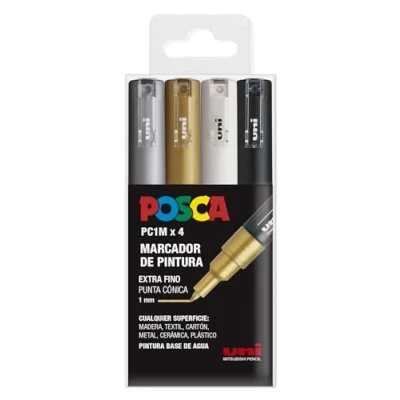 Afbeelding van Markeerset POSCA PC 1M BWSG Multicolour