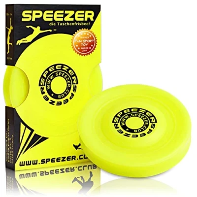 Afbeelding van SPEEZER® Mini frisbee: de neongeele schijf is het outdoor sportplezier voor iedereen, klein en zacht, intelligente vliegschijf past in elke broekzak