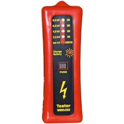 Afbeelding van Afrasteringstester met LED signaal Nauwkeurige Inclusief 9V Batterij display Spanningsmeter