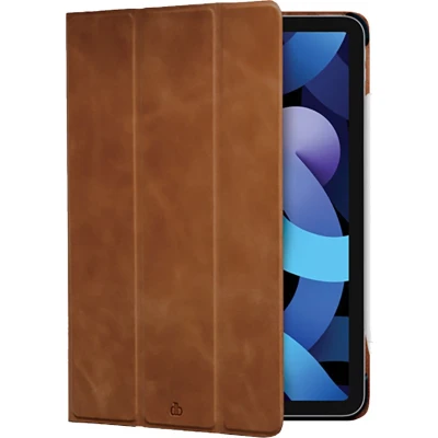 Afbeelding van iPad Air 5 2022/Pro 11 (2021)/Air 4 2020/Pro (2020)/Pro (2018) Bookcase hoesje dbramante1928 Effen Cognac Leer
