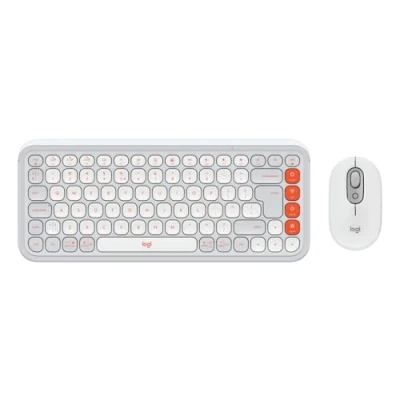 Afbeelding van Logitech POP Icon Combo Toetsenbord en Muis Bluetooth Qwerty US Off White