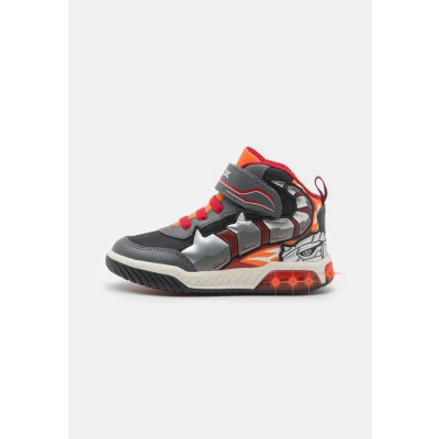 Afbeelding van Geox INEK BOY Light UP Sneakers hoog voor kinderen, Maat: 34, Dark grey/orange Textiel/ synthetisch
