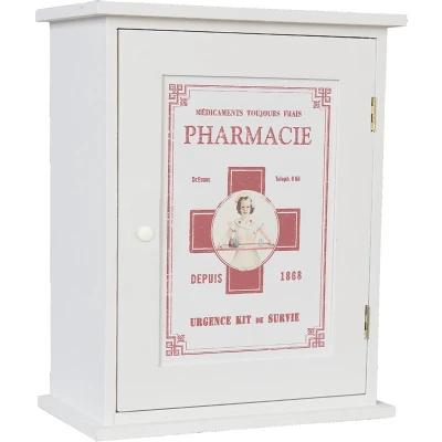 Afbeelding van Clayre &amp; Eef Medicijnkastje 24x13x30 cm Wit Hout Rechthoek Badkamerkast Hangend