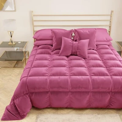 Afbeelding van PETTI Artigiani Italiani Zacht en warm fluwelen dekbed 350 g/m², vierkant een half dekbed, dubbelzijdig, dekbed: 220 x 260 cm, fuchsia 100% Made in Italy