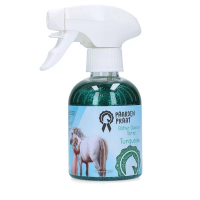 Afbeelding van Paardenpraat Glitter Glamour Spray Turquoise Huidverzorging 250 ml