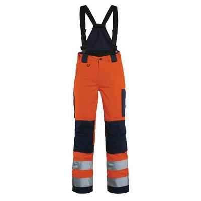 Image de Pantalon hiverà bretelles haute visibilité femme orange/marine