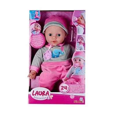 Afbeelding van Simba 105140066 Laura Interactive pop zacht lichaam met slapende ogen Flessendrank 40 cm vanaf 2 jaar